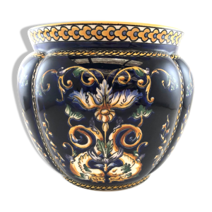 cache pot Gien bleu Renaissance