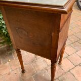 Wooden bedside table marble tray