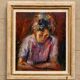 Oil on canvas – Expressionist portrait of a young woman – 20th century