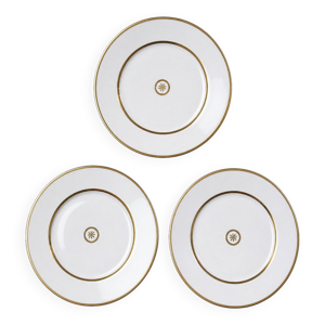 3 Assiettes plates en - porcelaine