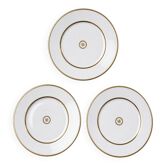 3 flat plates in porcelain Bernardaud Limoges model Sparte vintage
