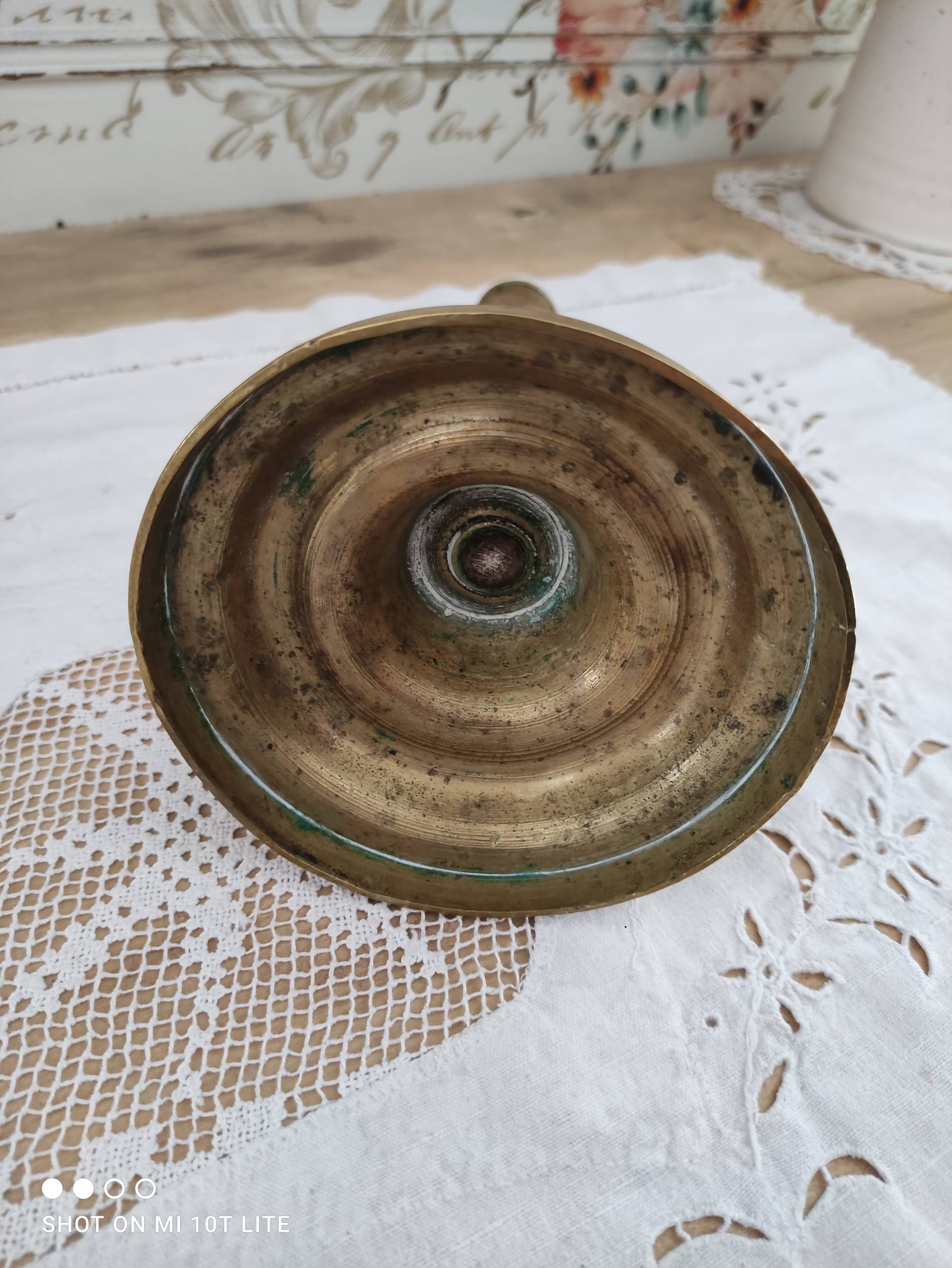 Simple brass candle holder
