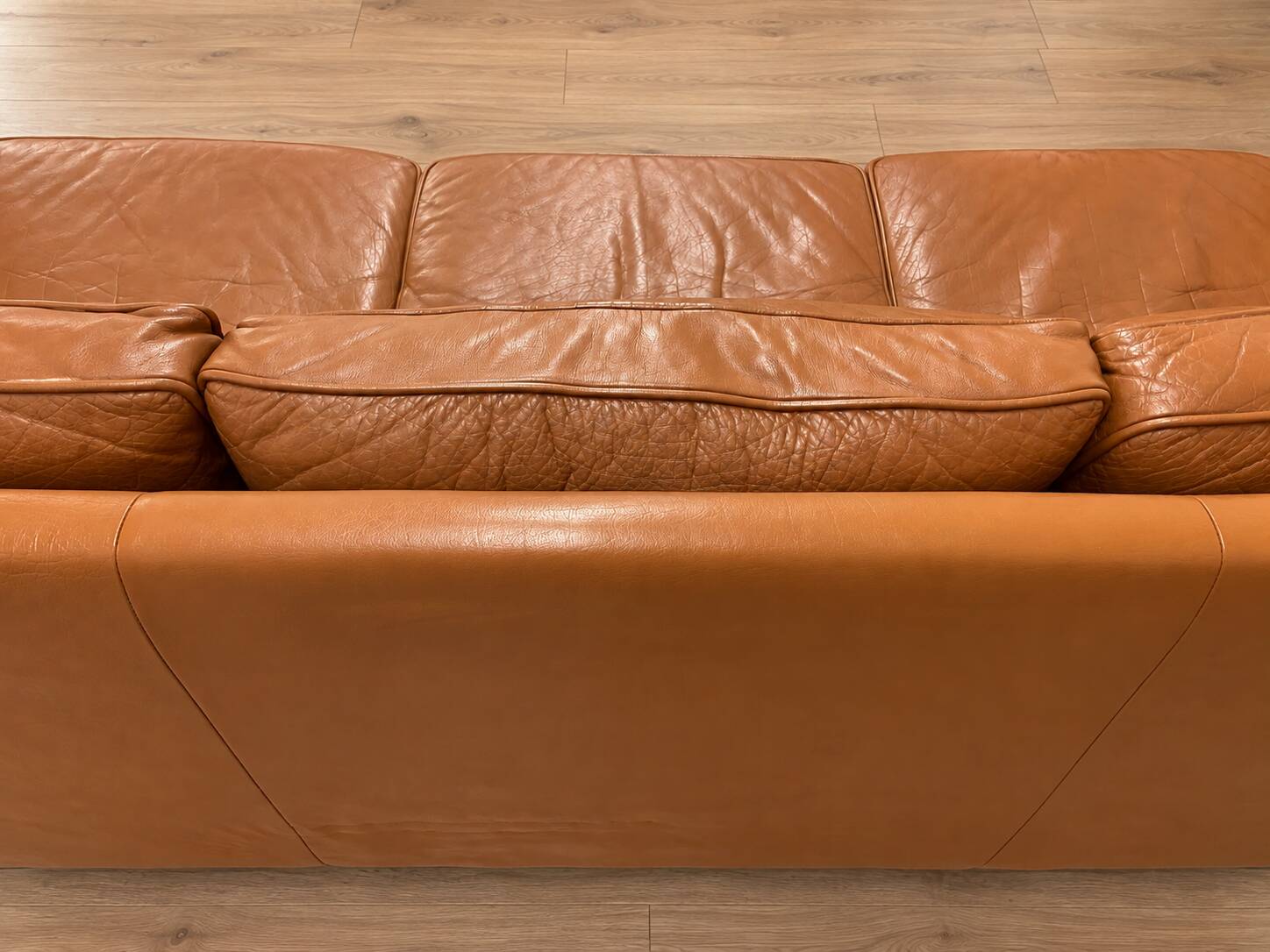 Vintage Danish mid-century 3-person Stouby sofa in cognac leather, 1960s
