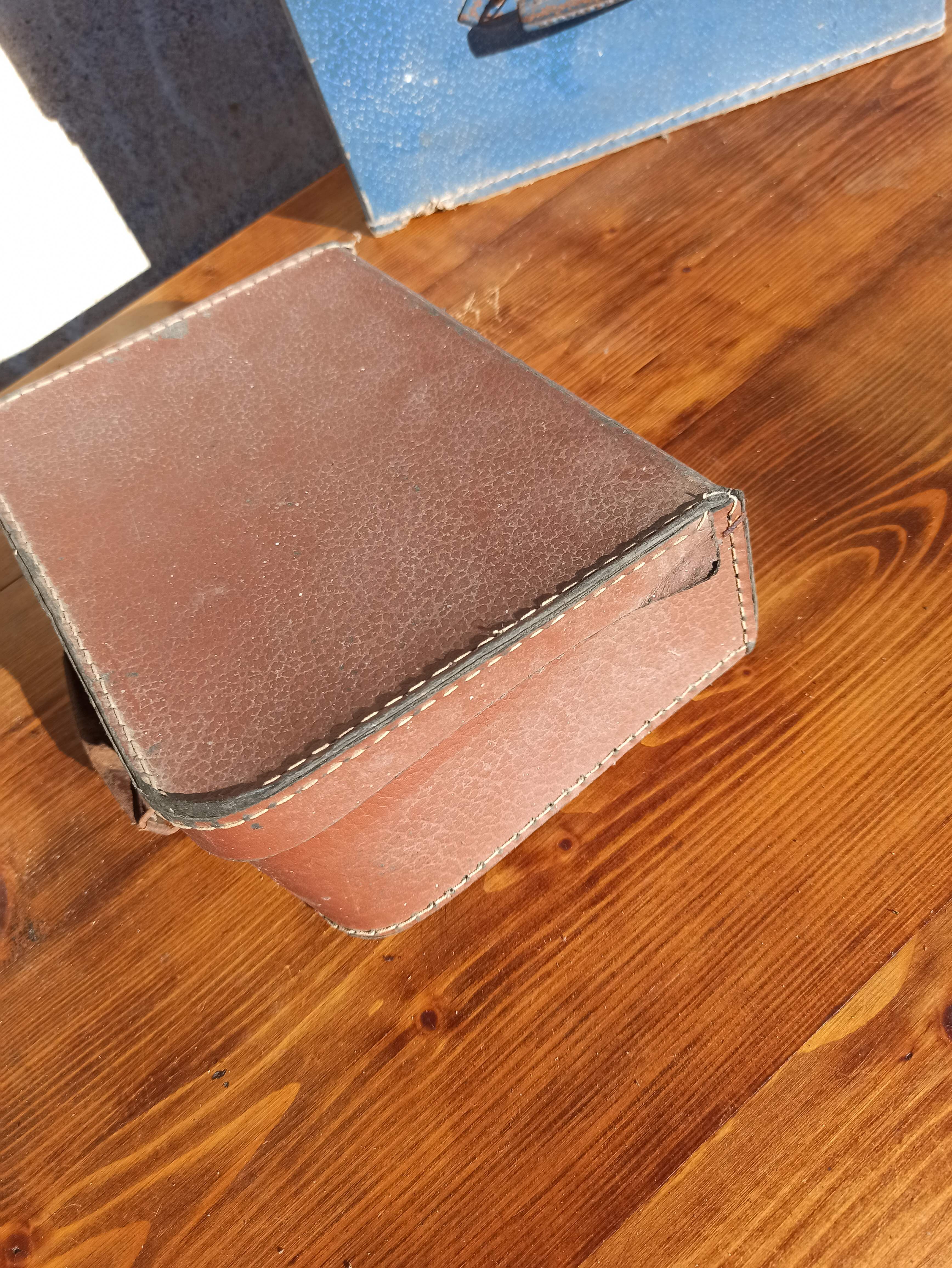 Set of 3 old cardboard suitcases