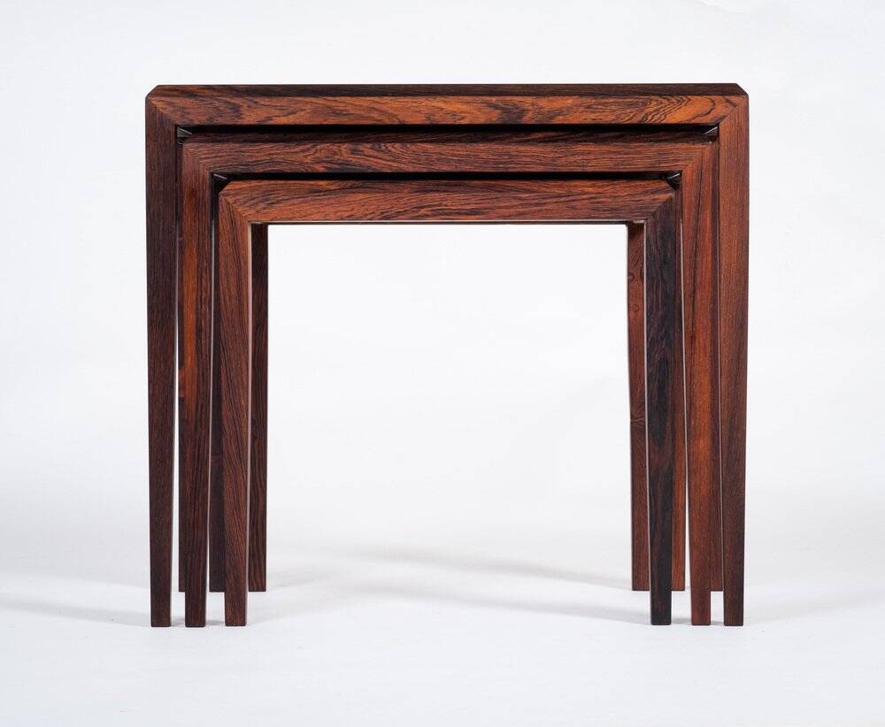 Mid-Century Nesting Tables in Rosewood by Johannes Andersen for Silkeborg, 1960, Set of 3