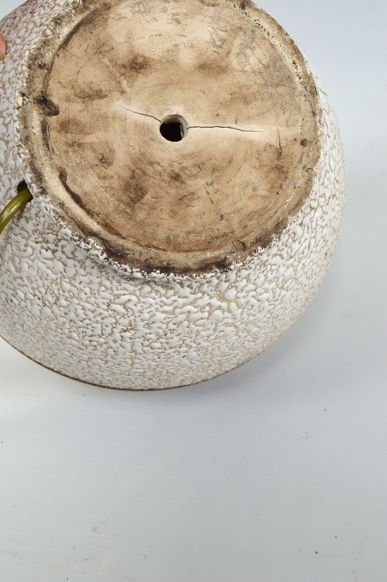 Round art deco ceramic lamp besnard style