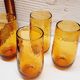 Set 4 amber orangeade glasses
