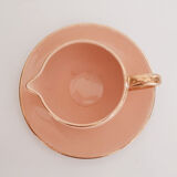 Cup pourer in pink and gold earthenware, vintage