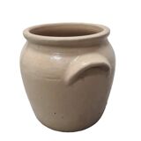 Pot ancien en grès beige, début des années 1900