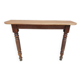 Console xixème noyer pieds toupies