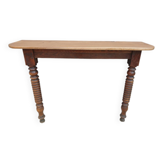 Console xixth walnut feet spinning tops