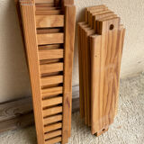 Vintage modular pine wall shelf