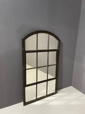 Miroir industriel en fer patiné, Tchécoslovaquie, années 1960