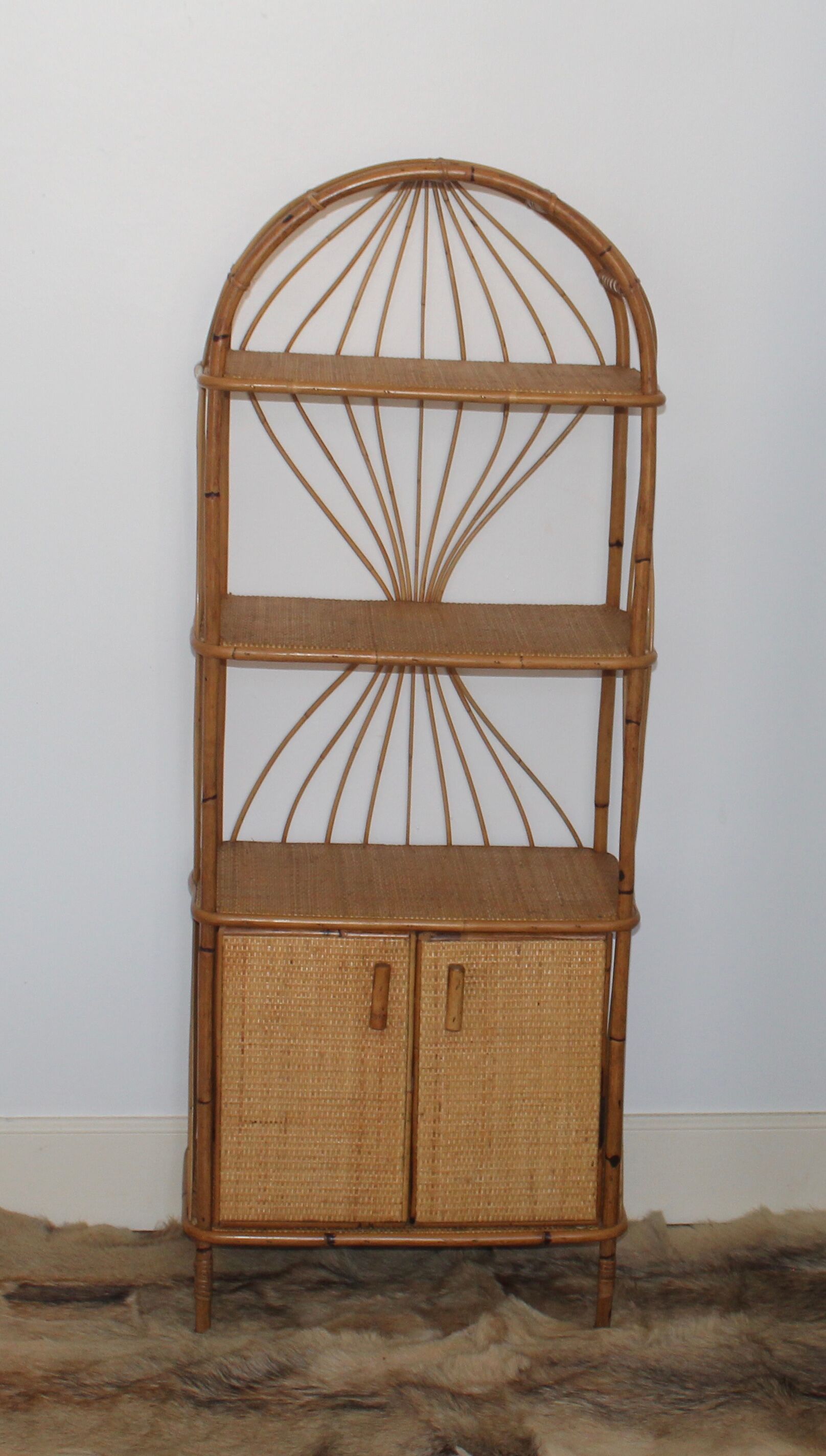 Vintage rattan shelf