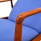 Vintage Danish design Søren Ladefoged teak loungechair and ottoman