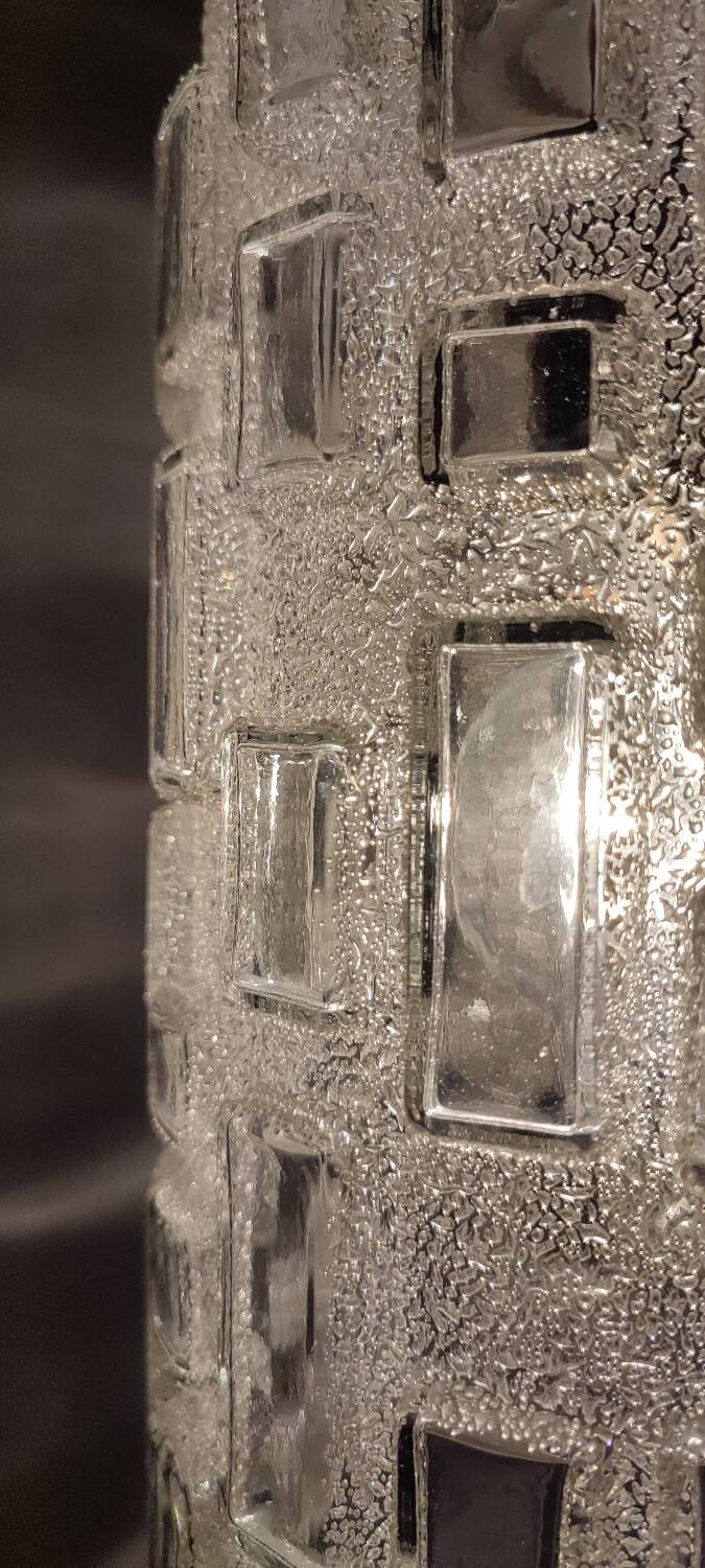 Lámpara de techo " Voghera" de cristal. Italia, 1970s.