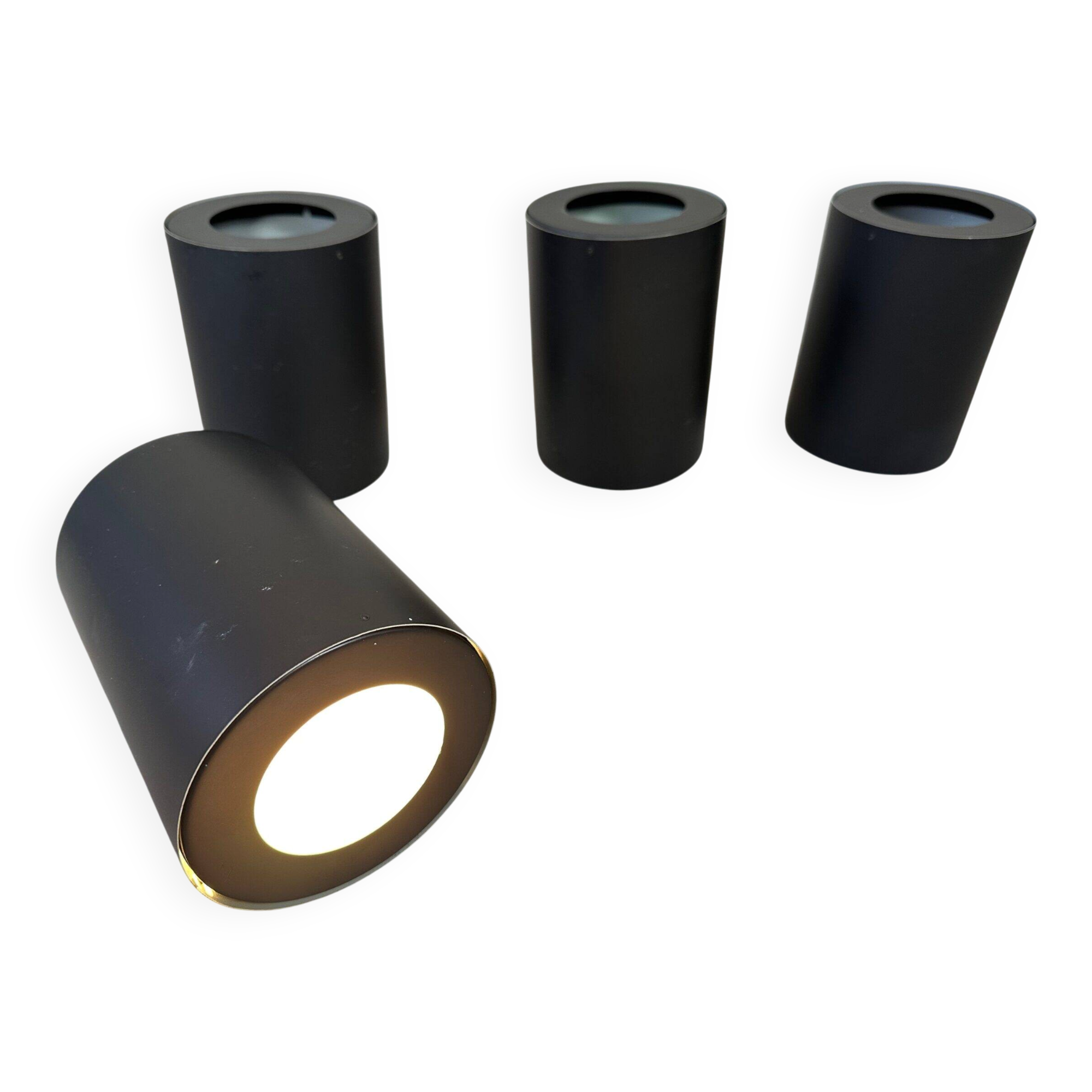 4x vintage RAAK cylinders flush mount lamps