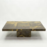 Isabelle and Richard Faure's unique patinated oxidized brass coffee table 1970