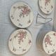 Series of 12 porcelain dessert plates decorated with flowers Bernardaud Limoges