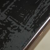 Large Robust Dinig Table with Carved Legs and Glass Top