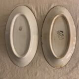 Pair of floral ravines in ancient earthenware Onnaing and CM Paris model Clovers