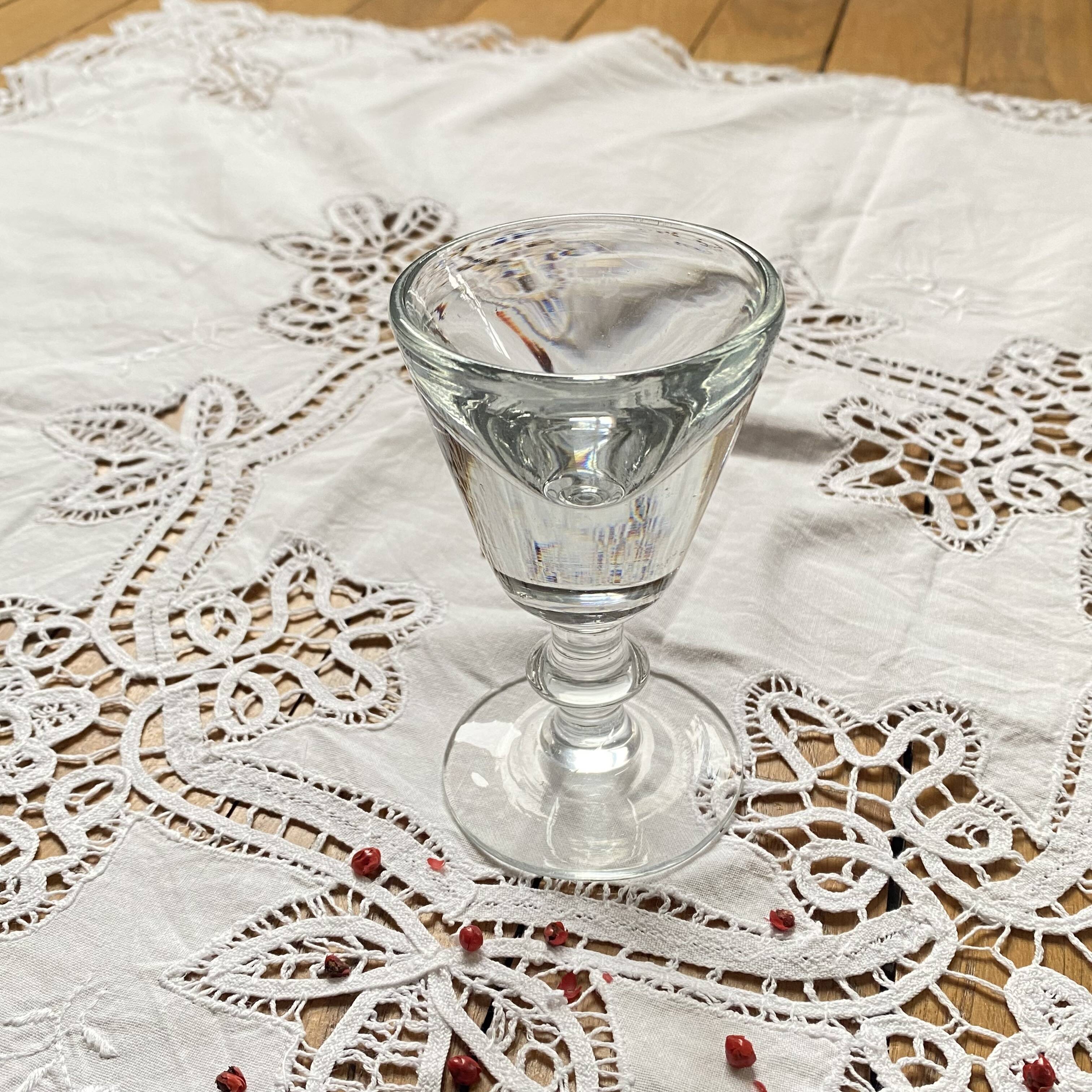 Antique late 19th century French bistro stemmed liqueur glass ACC-7275