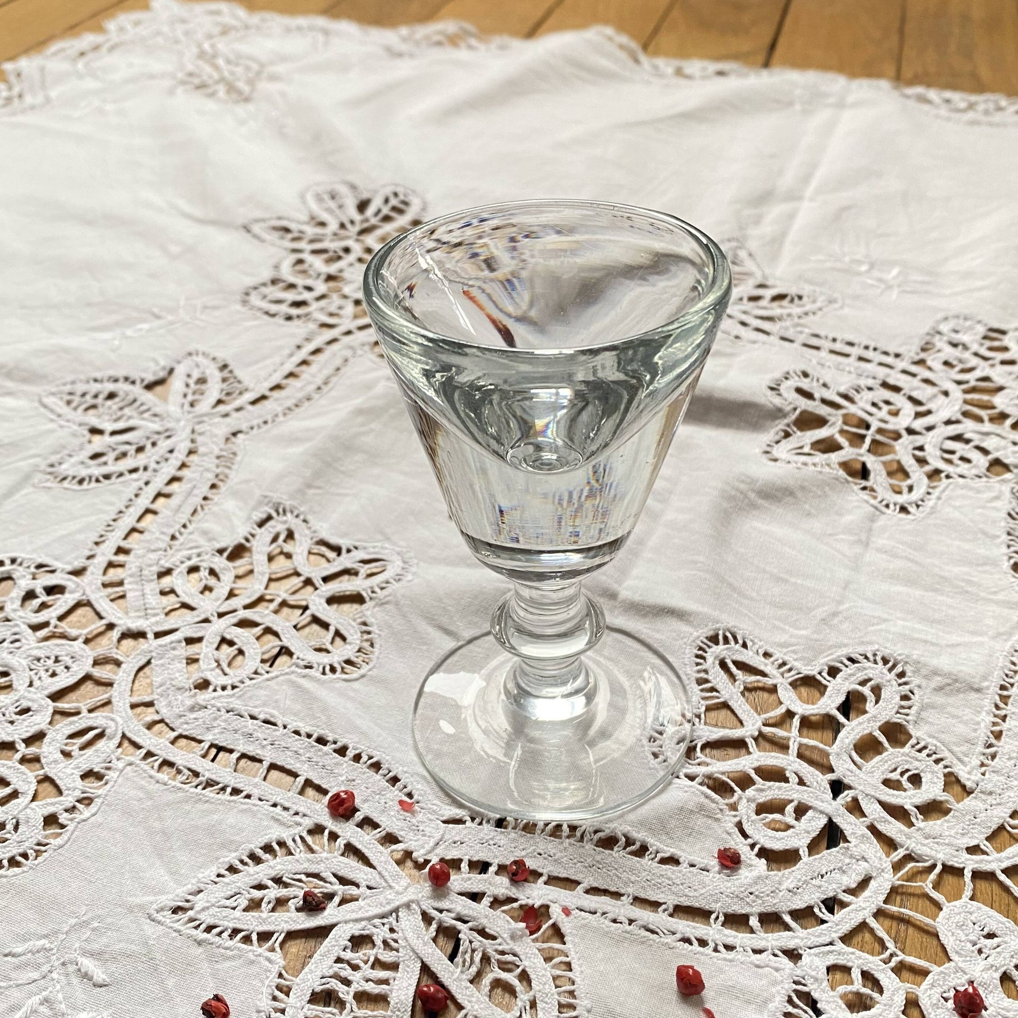 Antique late 19th century French bistro stemmed liqueur glass ACC-7275