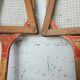 Pair of vintage Majestic tennis rackets with press.