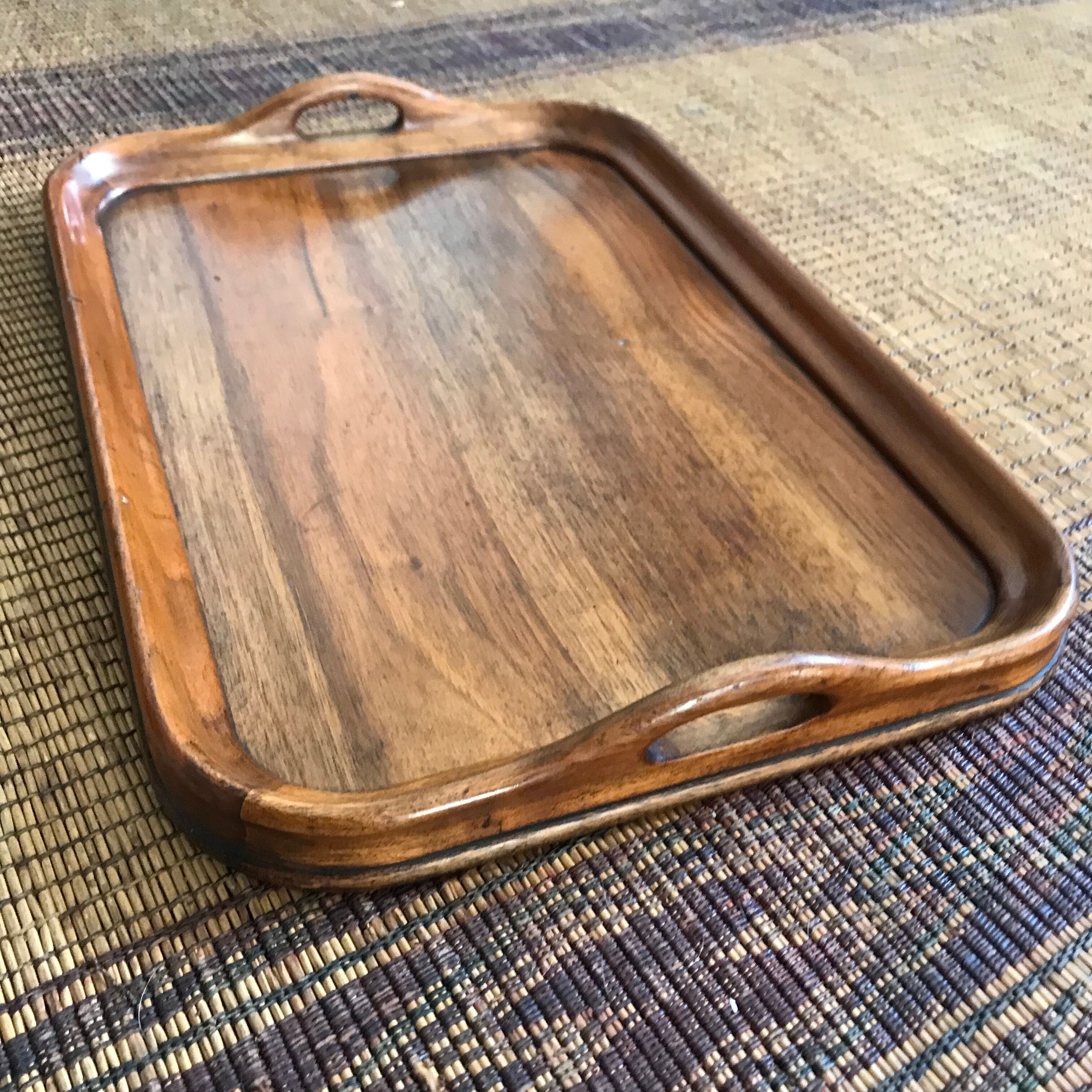 Bistro service tray 1900 solid mahogany