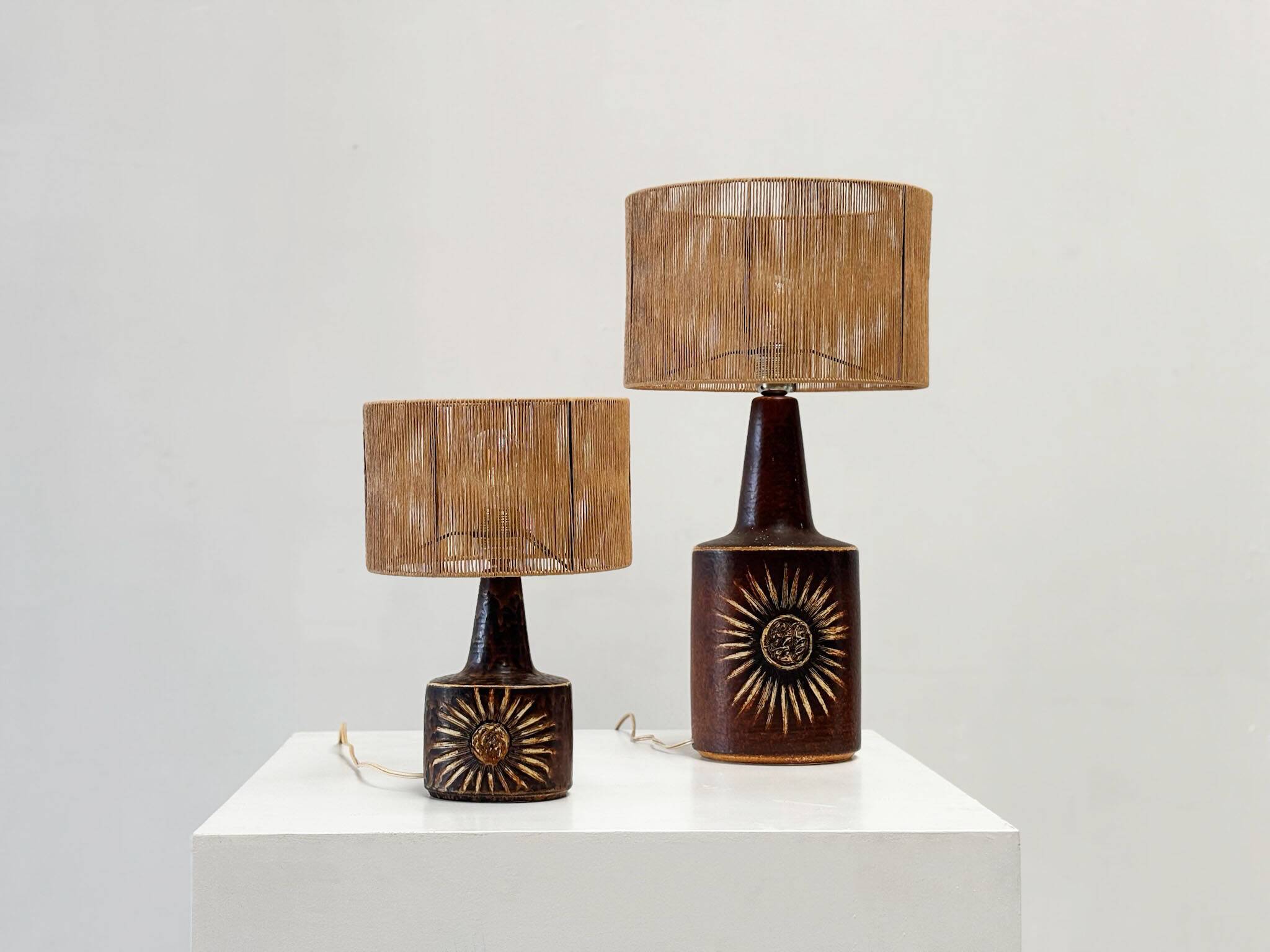 Pair of Sun serie table lamps by Søholm for Bornholm