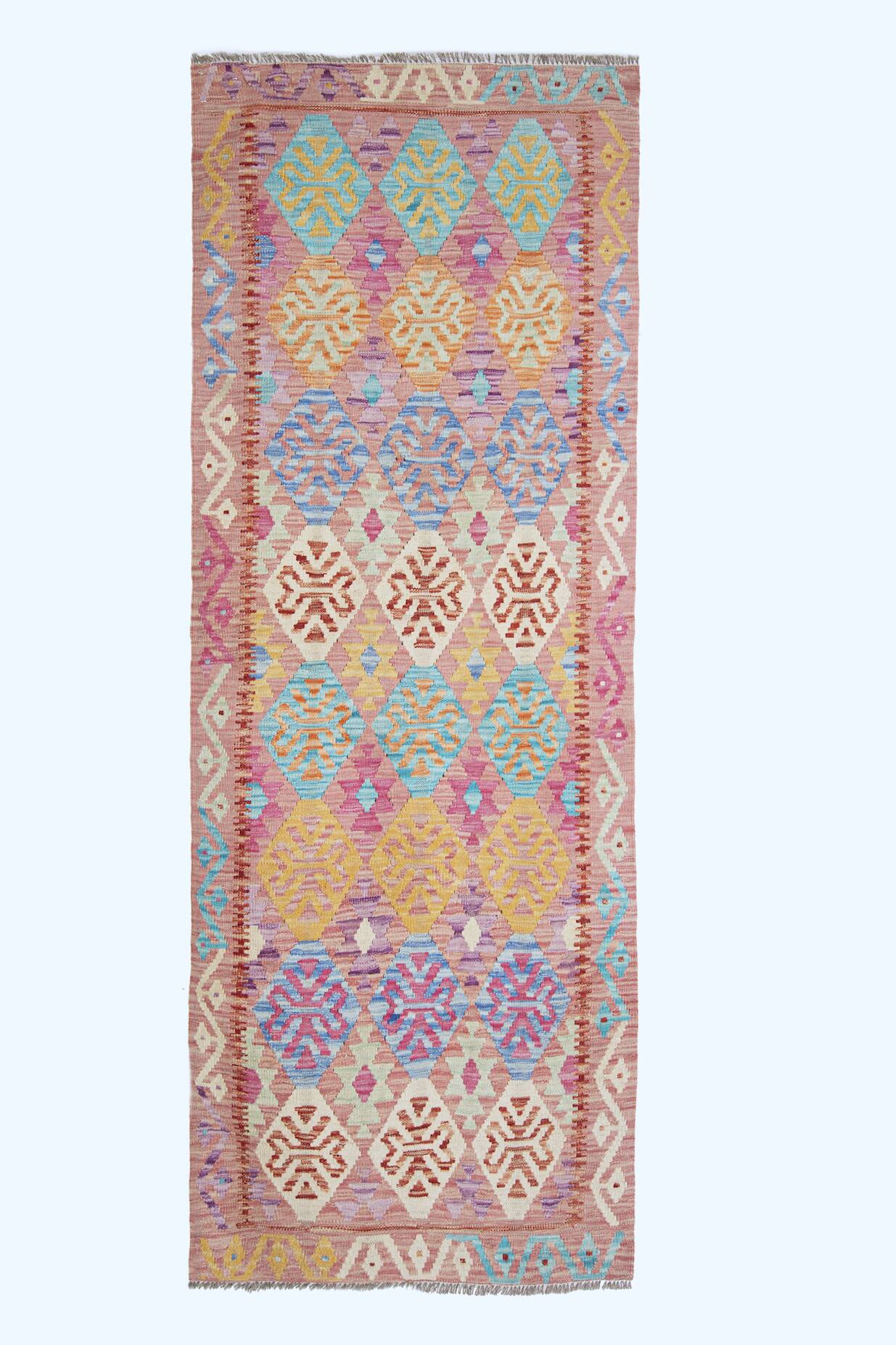 Kilim afghan pachtoune de couloir 227 x 86 cm