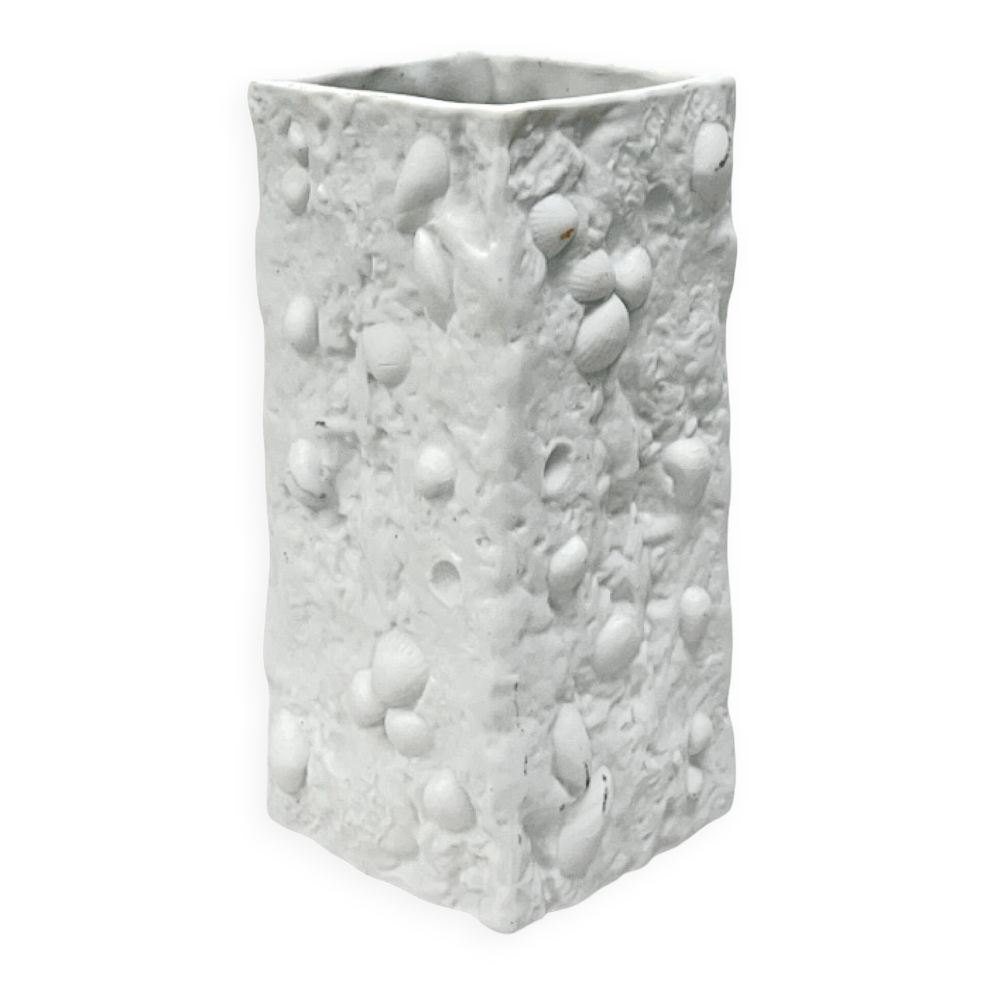 Fossil Biscuit Vase, VEB Kunstporzellan Ilmenau, Germany 1970s