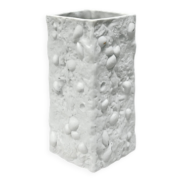 Vase Biscuit Fossile, VEB Kunstporzellan Ilmenau, Allemagne années 1970