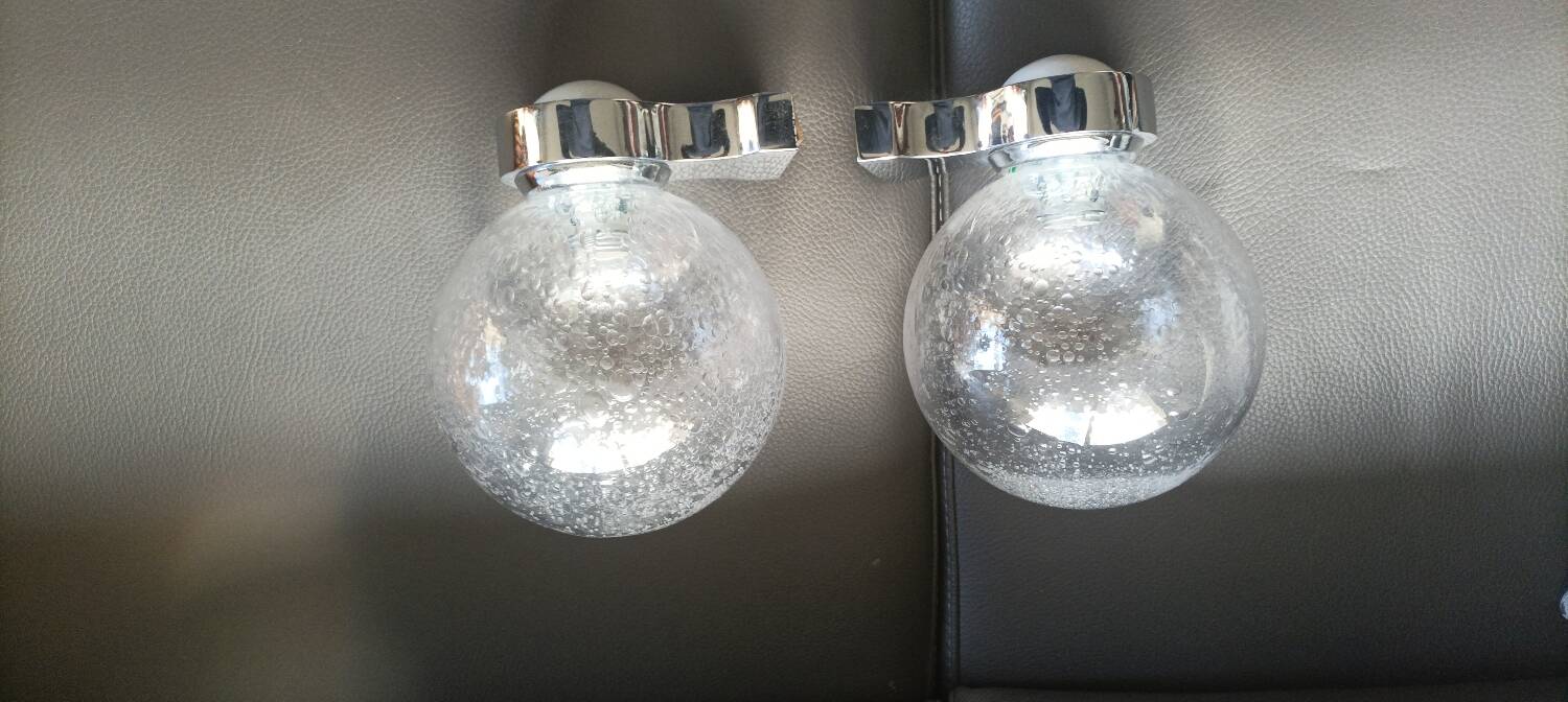 Crystal globe wall lights