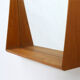 Miroir en chêne 77 x 120 cm avec tablette Suède des années 60