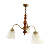 3-branched chandelier in opaque glass