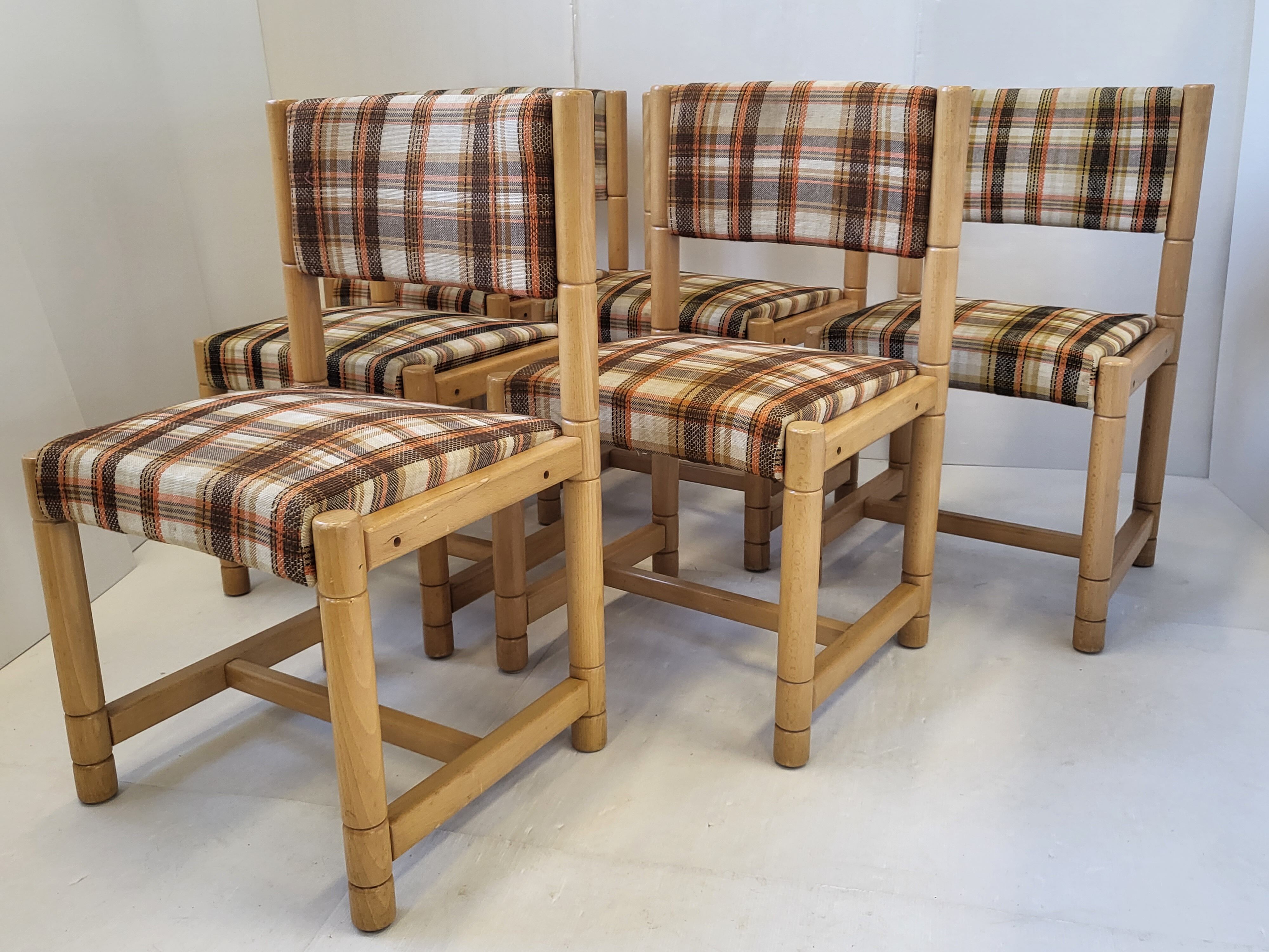 Suite of 6 vintage chairs 1970 Hiddensee