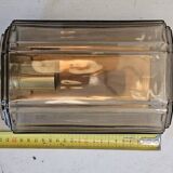 Pair of glass and brass wall lights, 1960s.