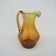 Vintage amber bubble glass carafe in Biot style.