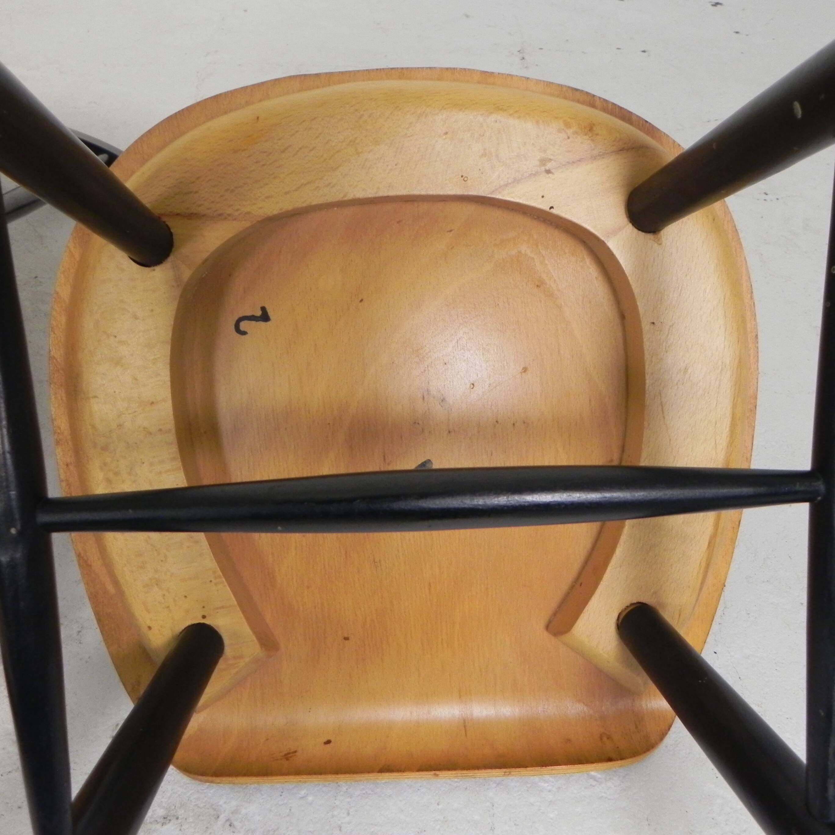 Set of 4 Fanett model slatted chairs, Tapiovaara, 1960s