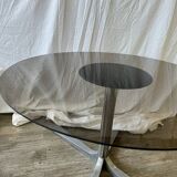 Table basse en verre fumé 70s
