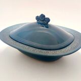 Blue Earthenware "Margherita" Centerpiece by Antonia Campi for Laveno, Italy