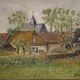 Peinture néerlandaise d'une vue de maisons dans le style impressionniste.
