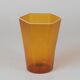Set of six hexagonal Murano glass glasses handmade by Carlo Scarpa.