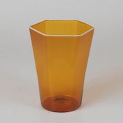 Set of six hexagonal Murano glass glasses handmade by Carlo Scarpa.