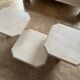 Set of three travertine coffee tables from the 70s