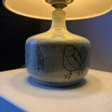 Jacques Blin lamp signed with original shade – vintage ceramic