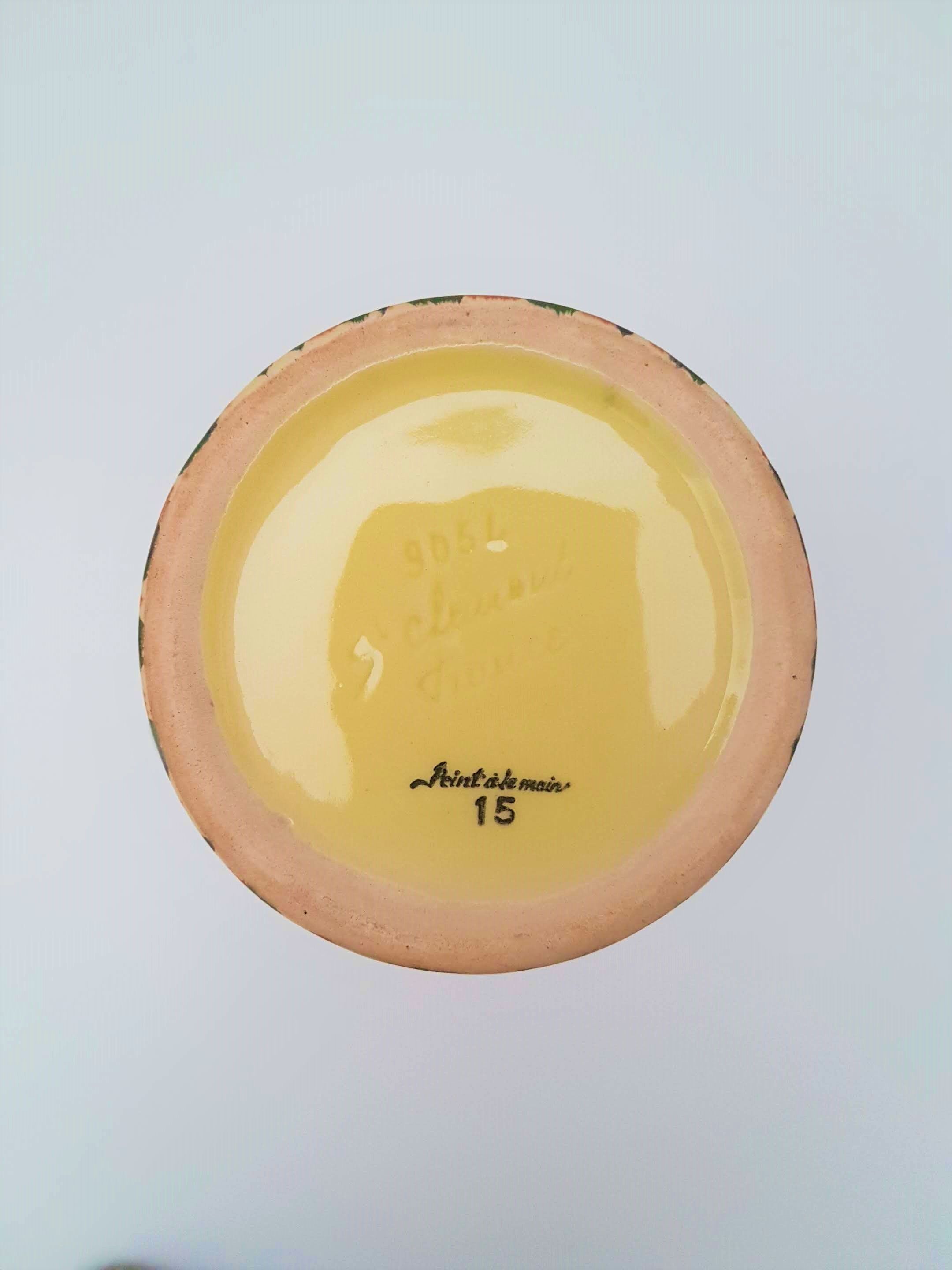 Hand - painted ceramic vase St-Clément - 50 years - perfect condition