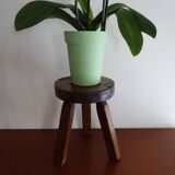 Brutalist wood tripod foot stool
