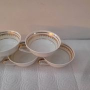 5 porcelain cups from Limoges – A. Lanternier & Cie – gold decoration